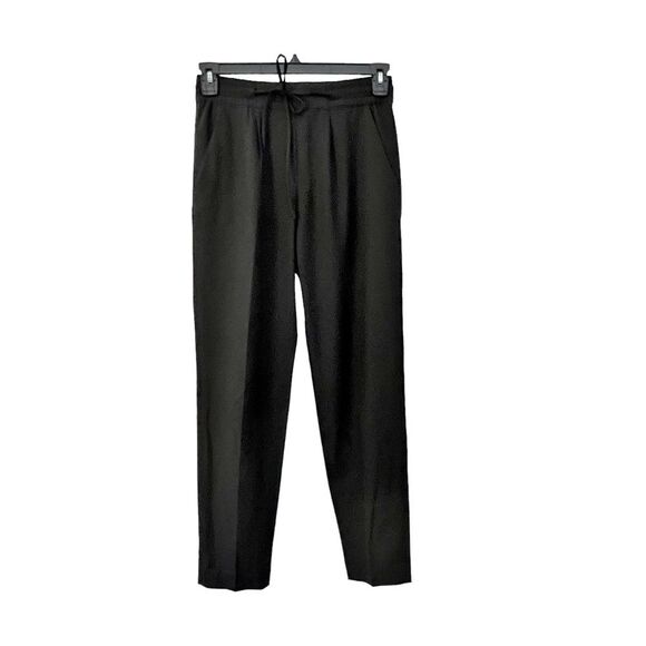 Zara Basics Black Drawstring Pants with Pockets - Picture 1 of 9